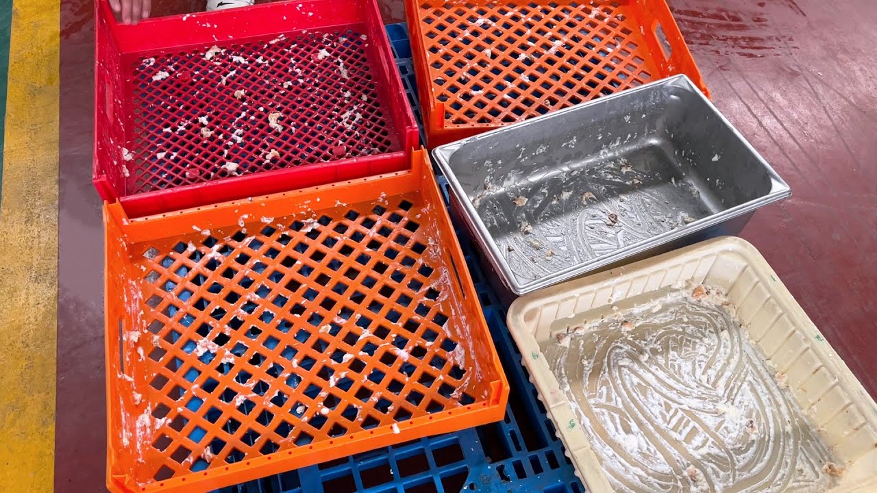 Bread Crate Washer - Testing with Baking Crumbs & Oil